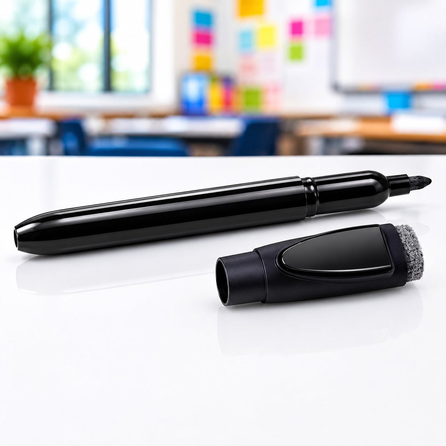 Mix Color Dry Erase Whiteboard Marker with Eraser Cap for Office School (1 Pc)