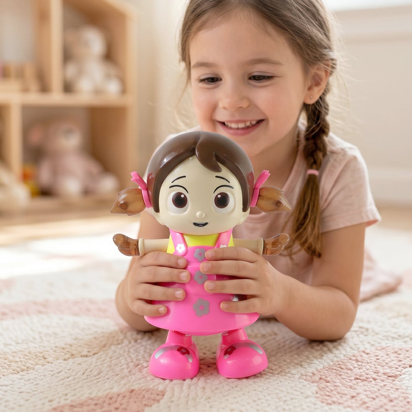 Dancing Girl Musical Light Toy with Rotating Movement Music for Kids (1 Pc)