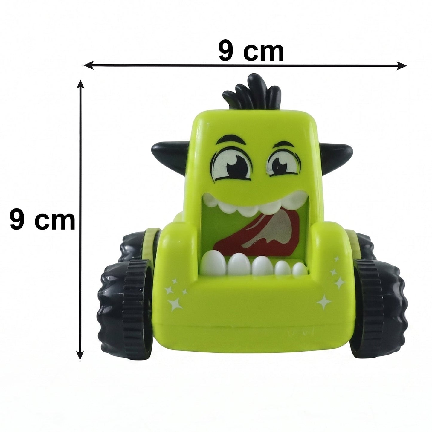 Cartoon Monster Push Back Car Toy Friction Mini Racing Car for Kids (1 Pc)