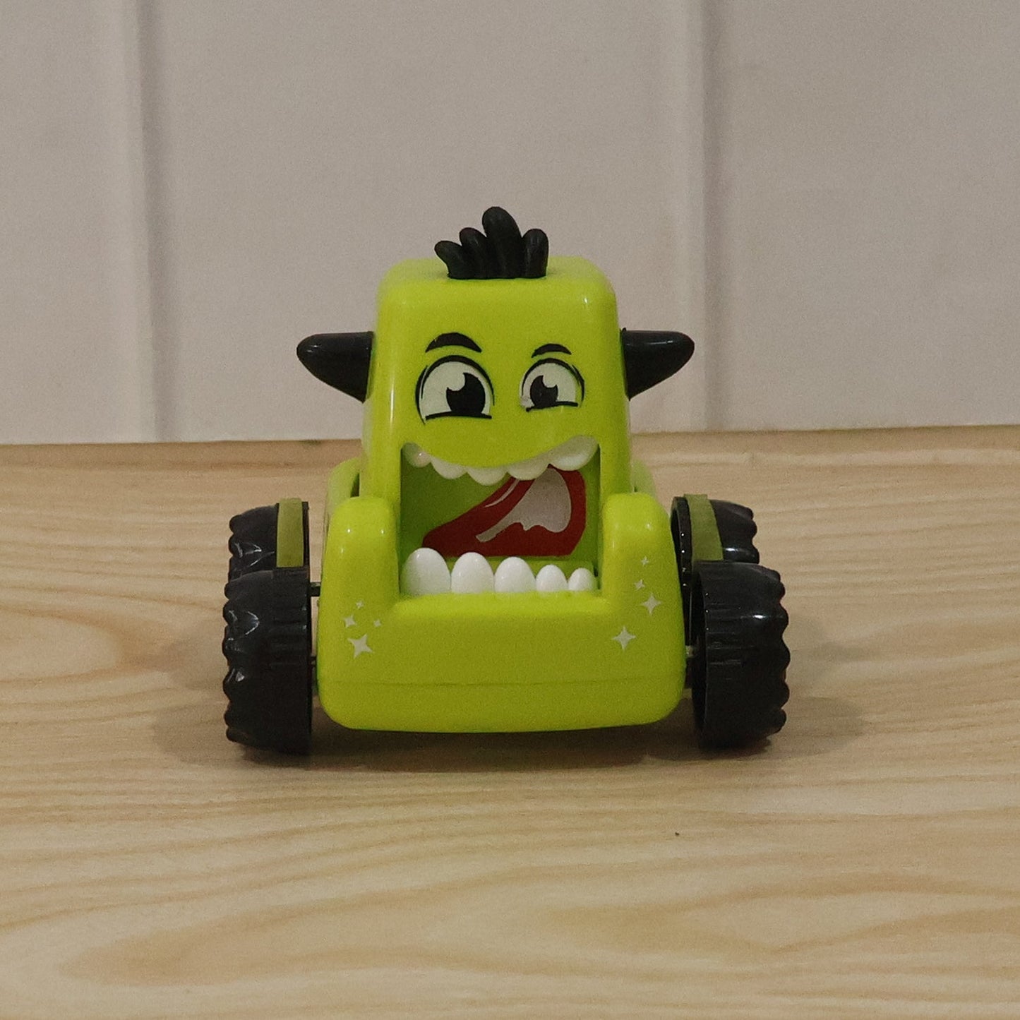 Cartoon Monster Push Back Car Toy Friction Mini Racing Car for Kids (1 Pc)
