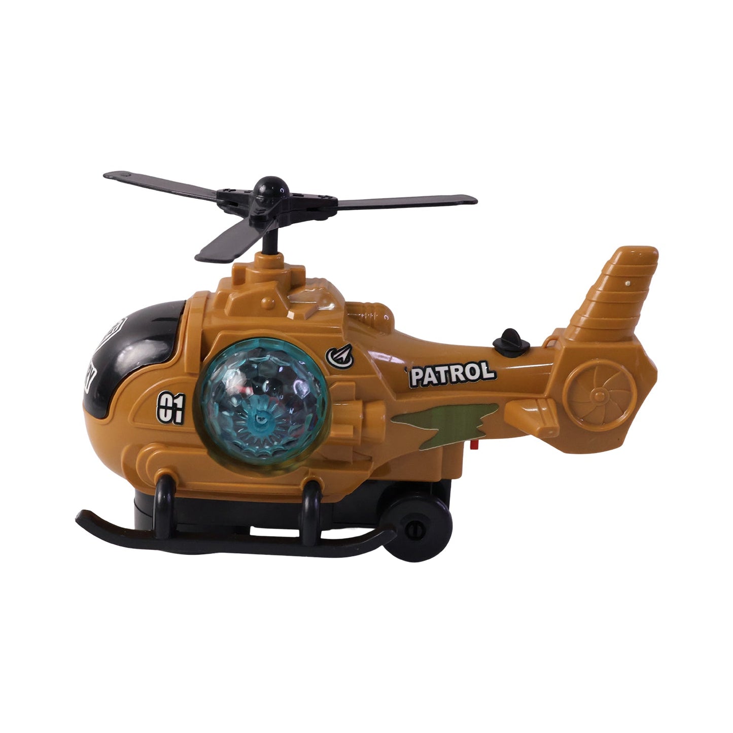 Military Spray Helicopter Toy Bump and Go with Lights Music Mist for Kids (1 Pc)