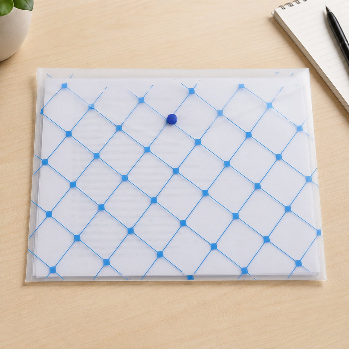 A4 document folder in white background, showcasing slim design and durability