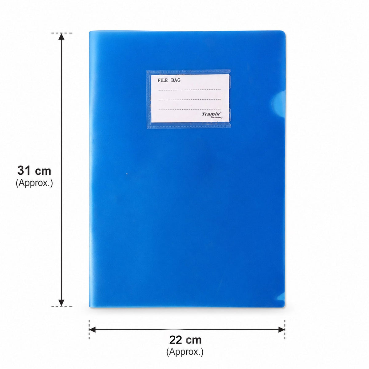 Size comparison of the A4 plastic file folder with documents inside