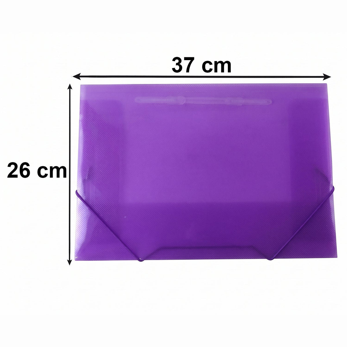 Side view of slim plastic file folder compatible with A4 papers.
