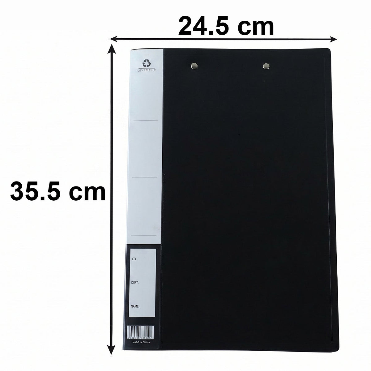 Folded flat A4 folder with metal clips and sturdy hardboard build