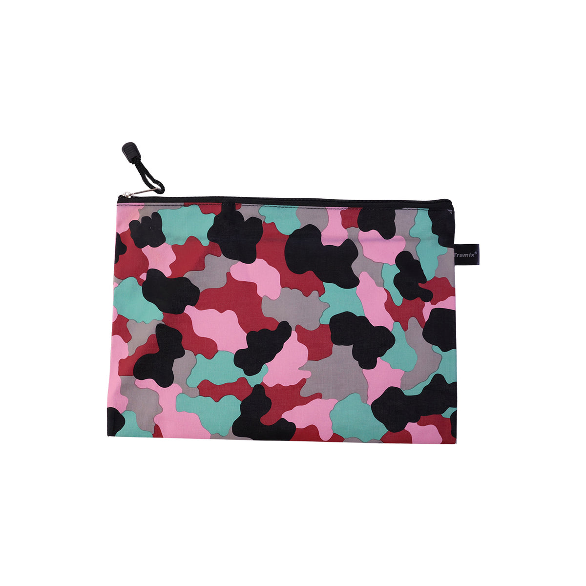 Printed multipurpose zipper pouch on white background