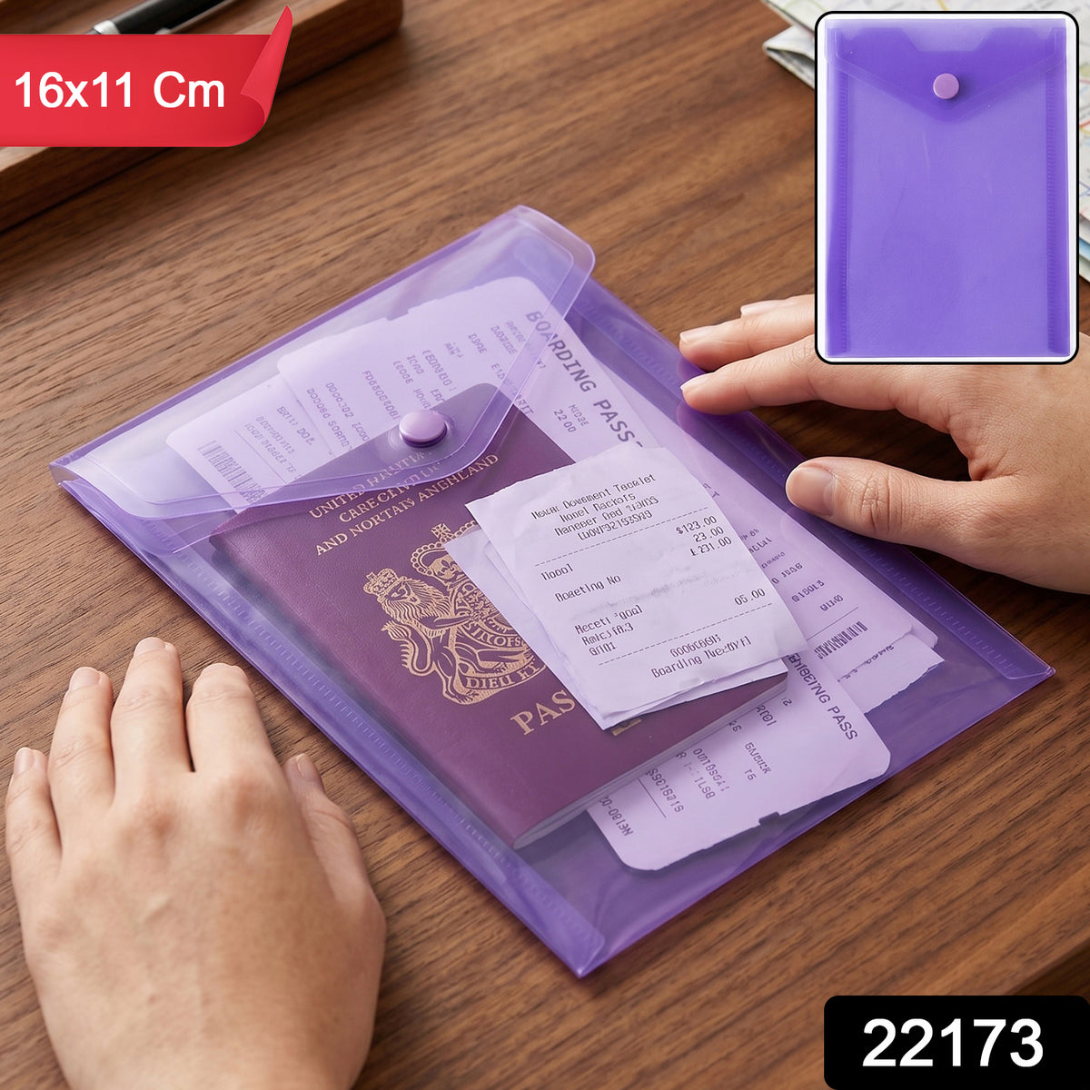 SKU 22173 compact plastic document folder product view