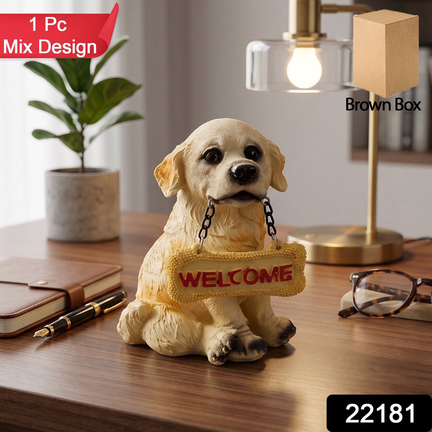 22181 welcome dog statue sku