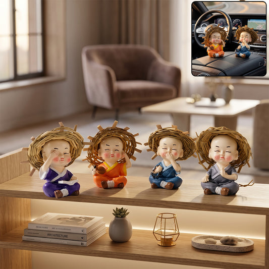 Baby monk Buddha decorative figurine set - image 1