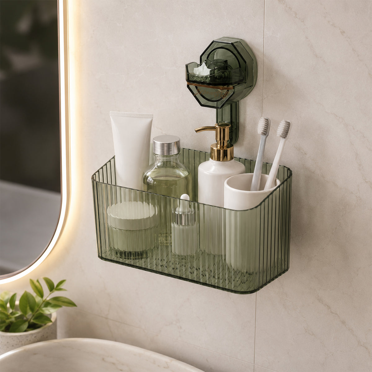 Bathroom wall mounted organizer