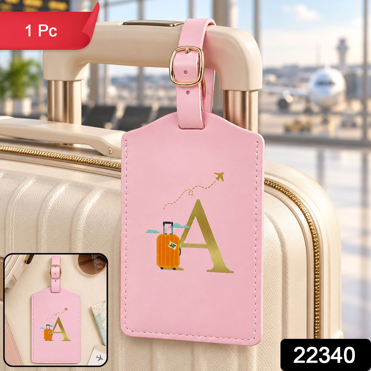 PU leather travel luggage tag product image 2
