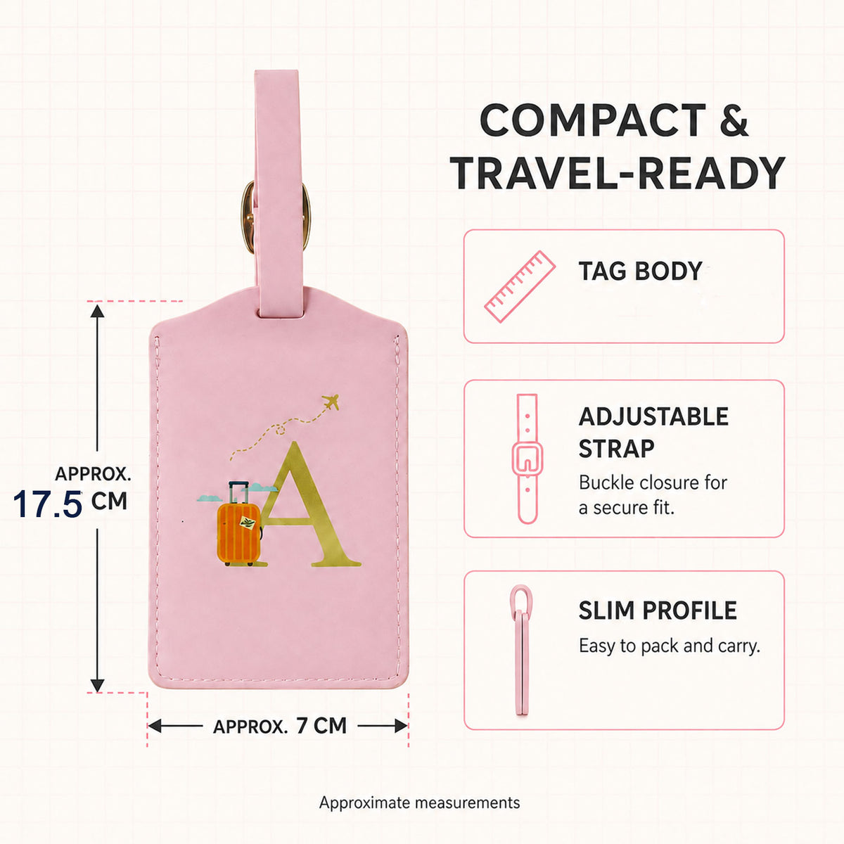 PU leather travel luggage tag product image 6