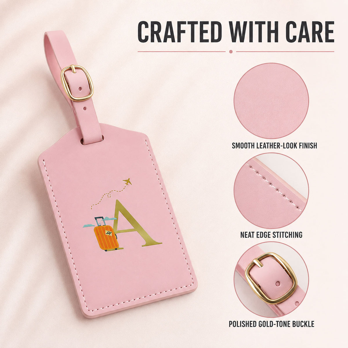 PU leather travel luggage tag product image 9