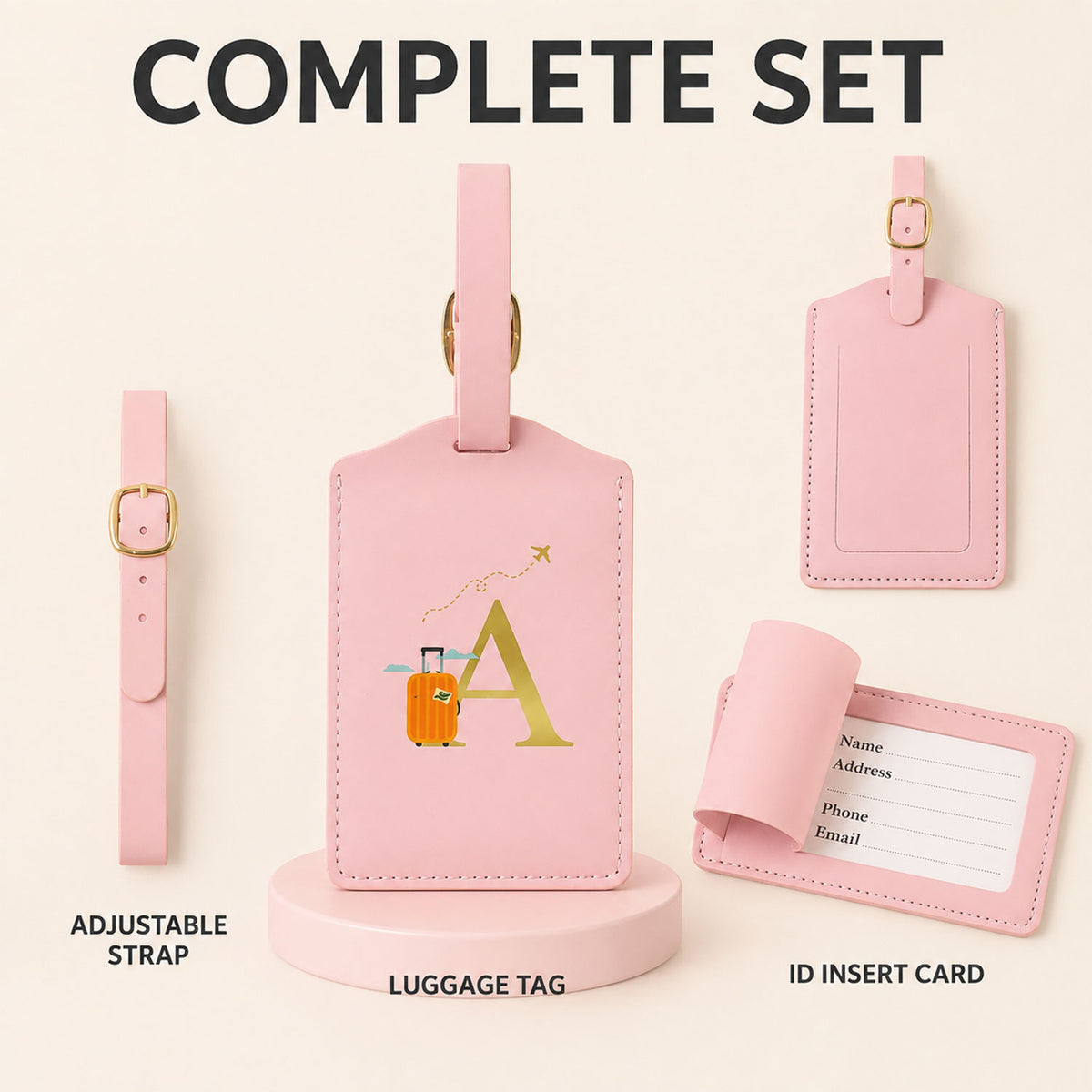 PU leather travel luggage tag product image 10