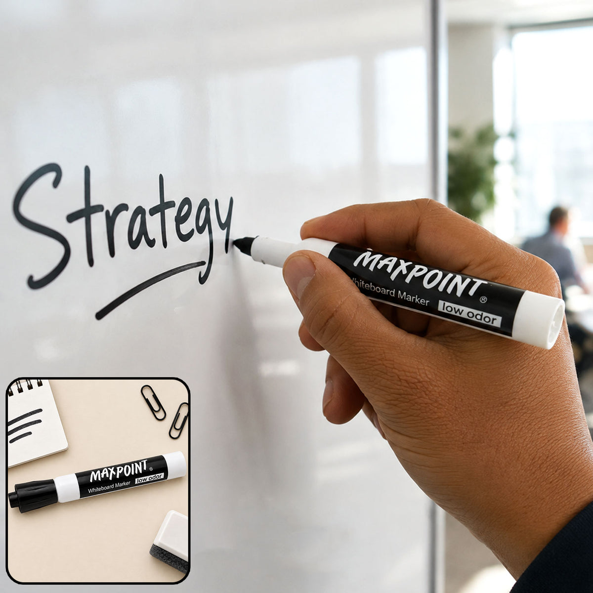 Whiteboard marker pen chisel tip low odor