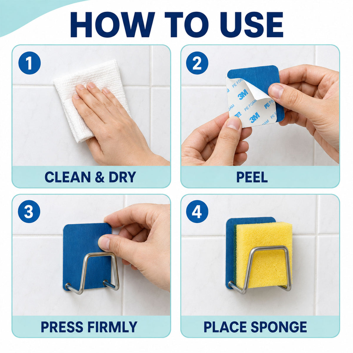 Adhesive sponge holder sink caddy product image 8