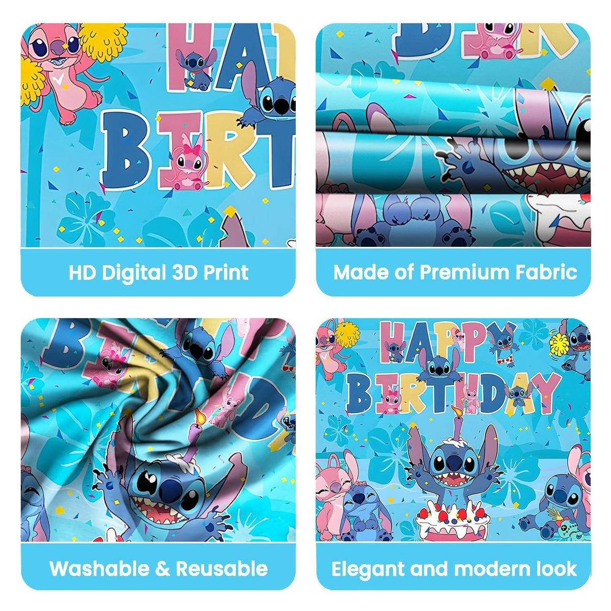 Printed fabric backdrop texture and foldability details