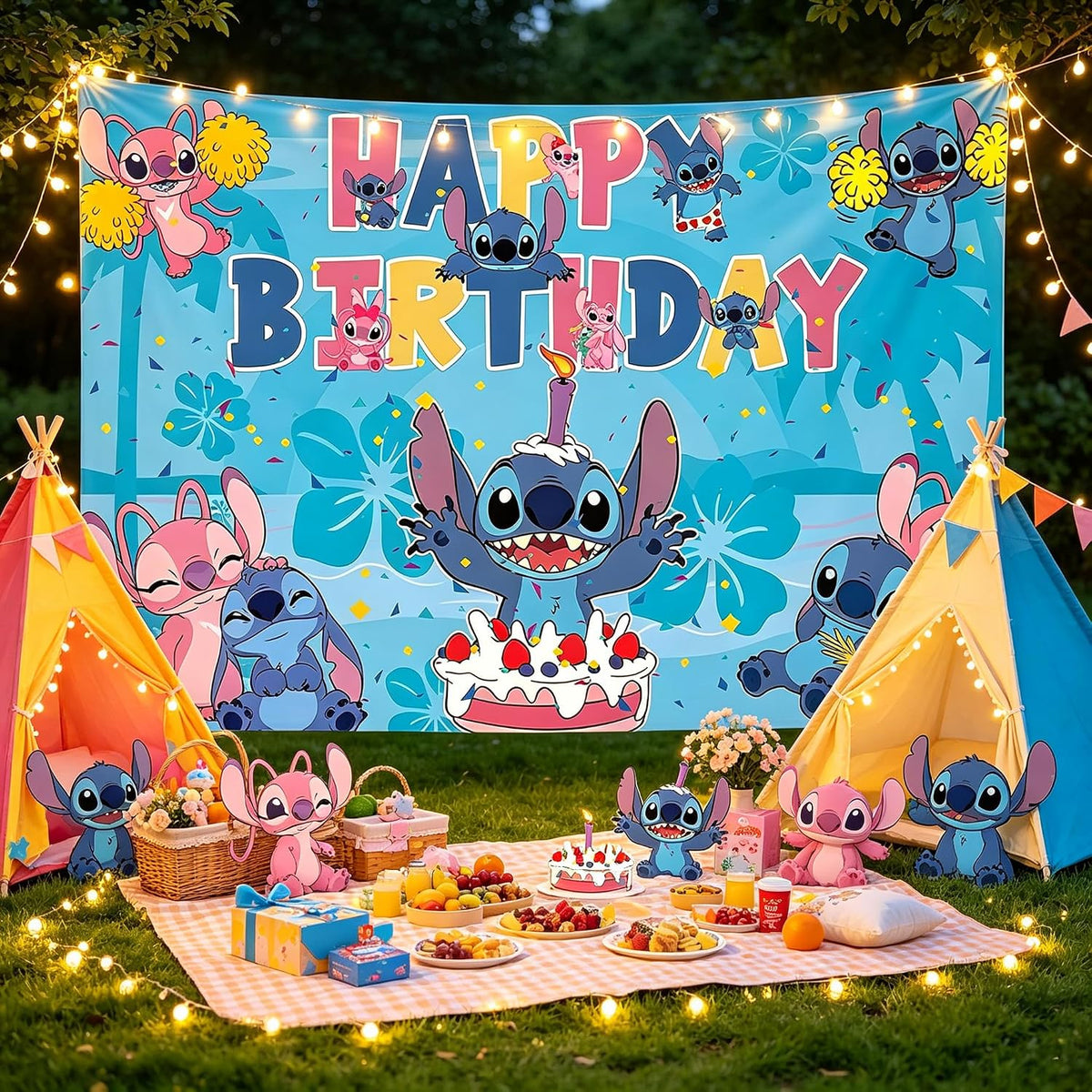 Birthday backdrop displayed at a themed celebration