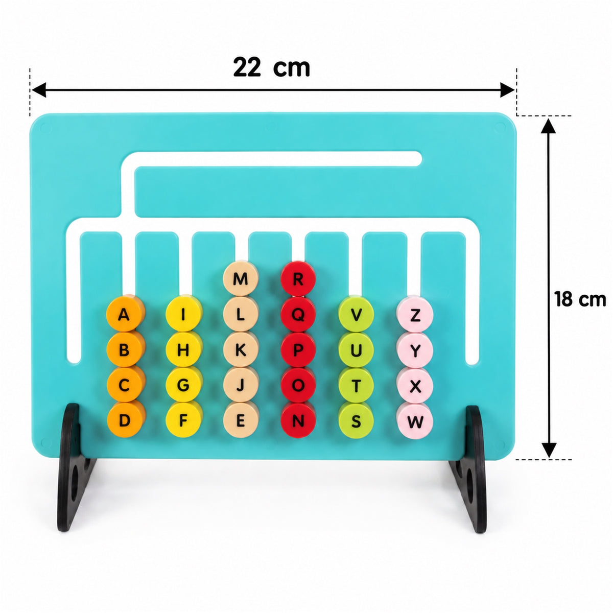 Activity board dimensions 22 cm wide and 18 cm high