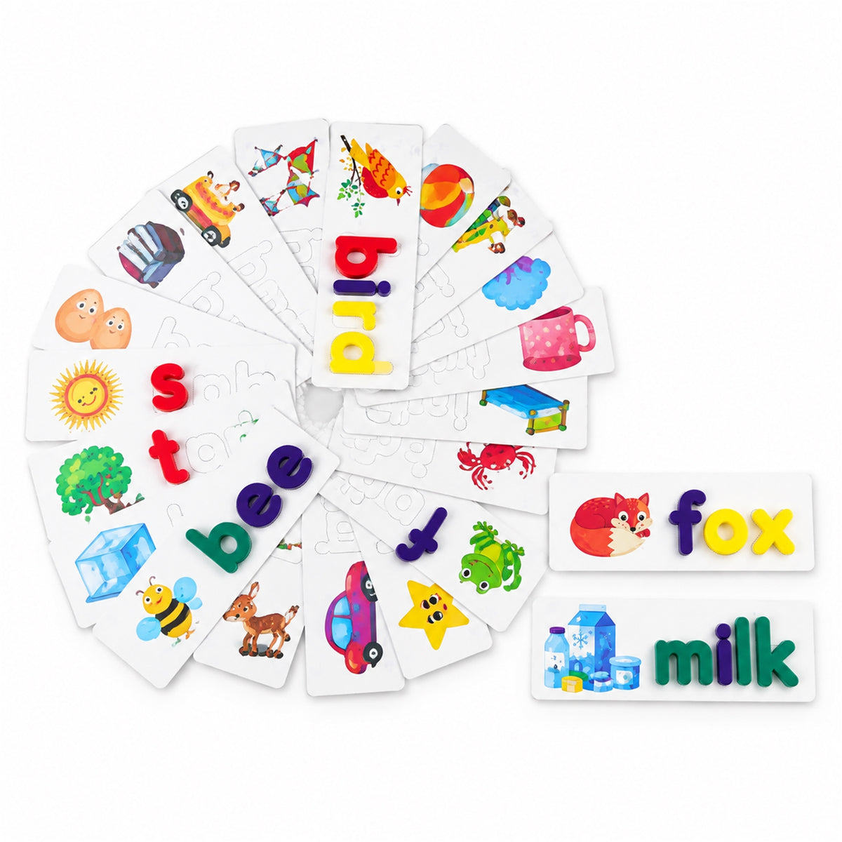 Alphabet puzzle cards on white background