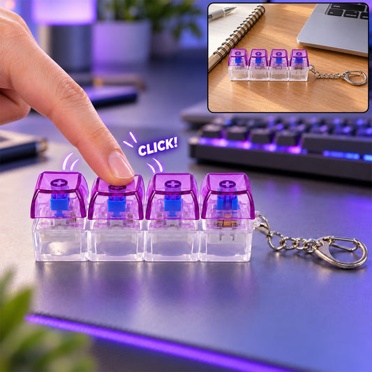 Keyboard switch clicky keychain four keys
