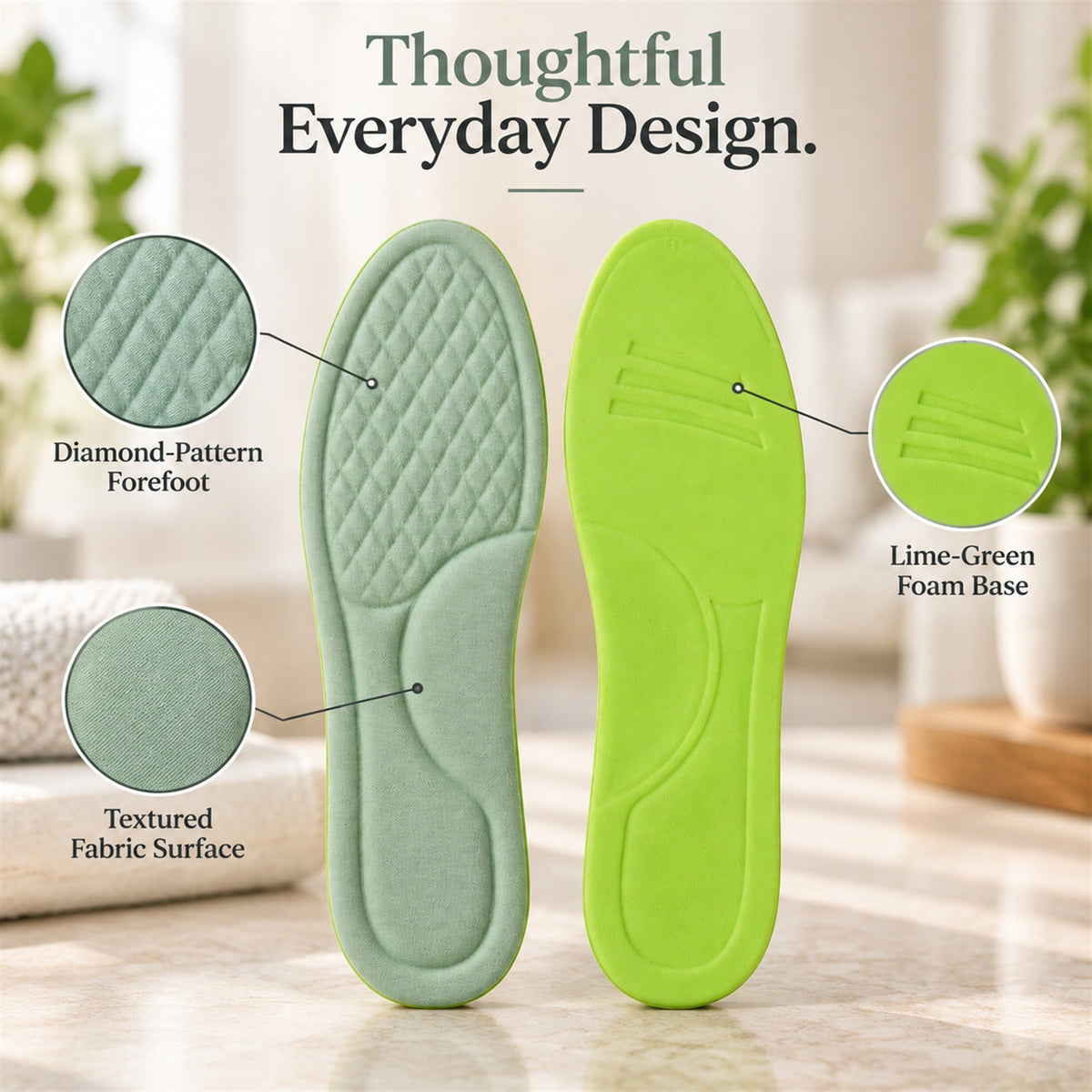 Soft foam shoe insole pair - detail view 5