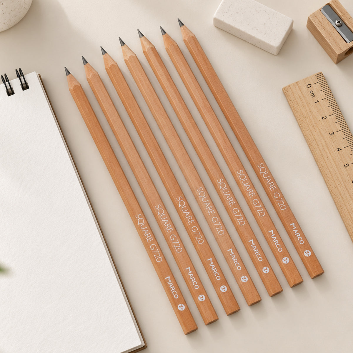 Wood writing pencil set - detail view 04