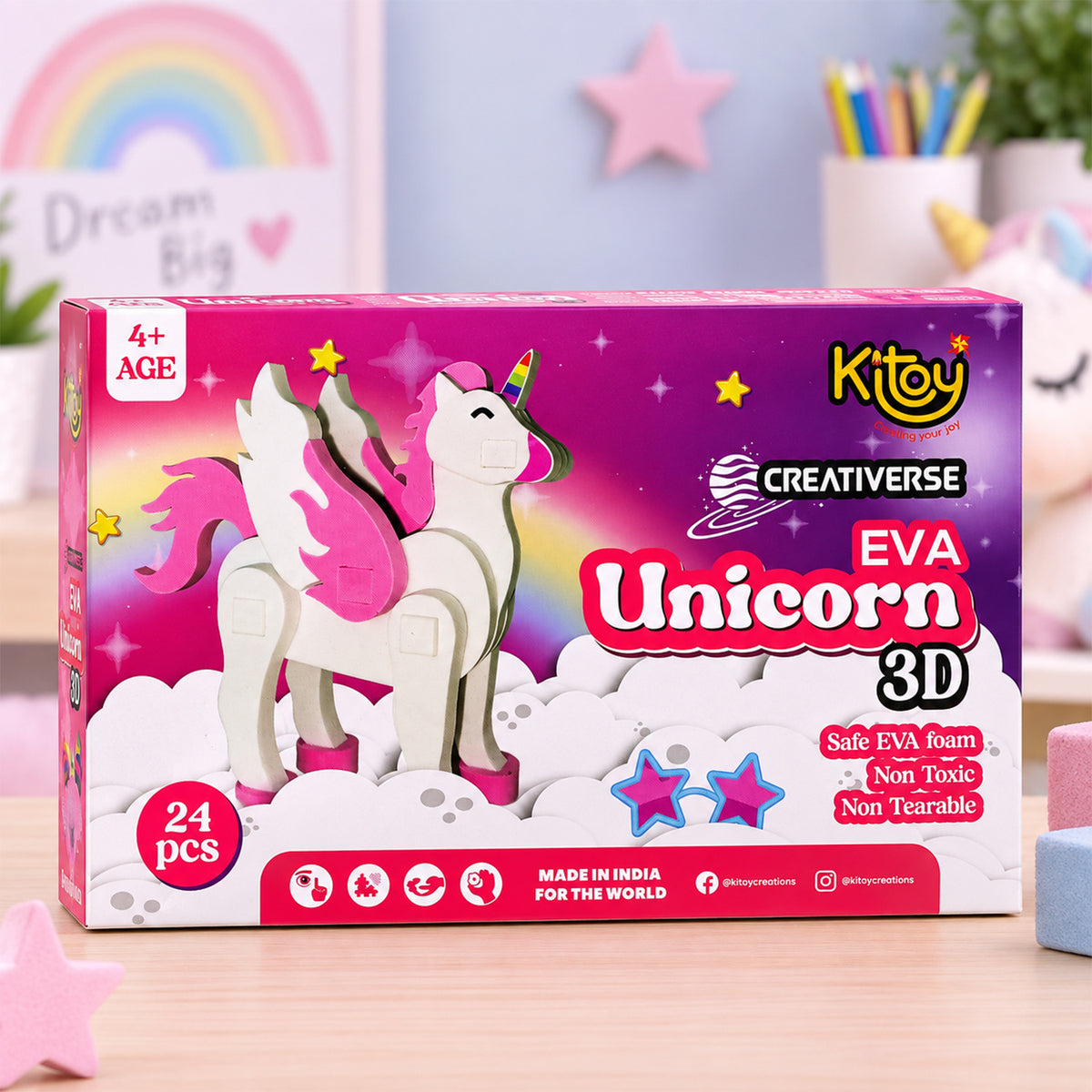 Unicorn puzzle colour box packaging