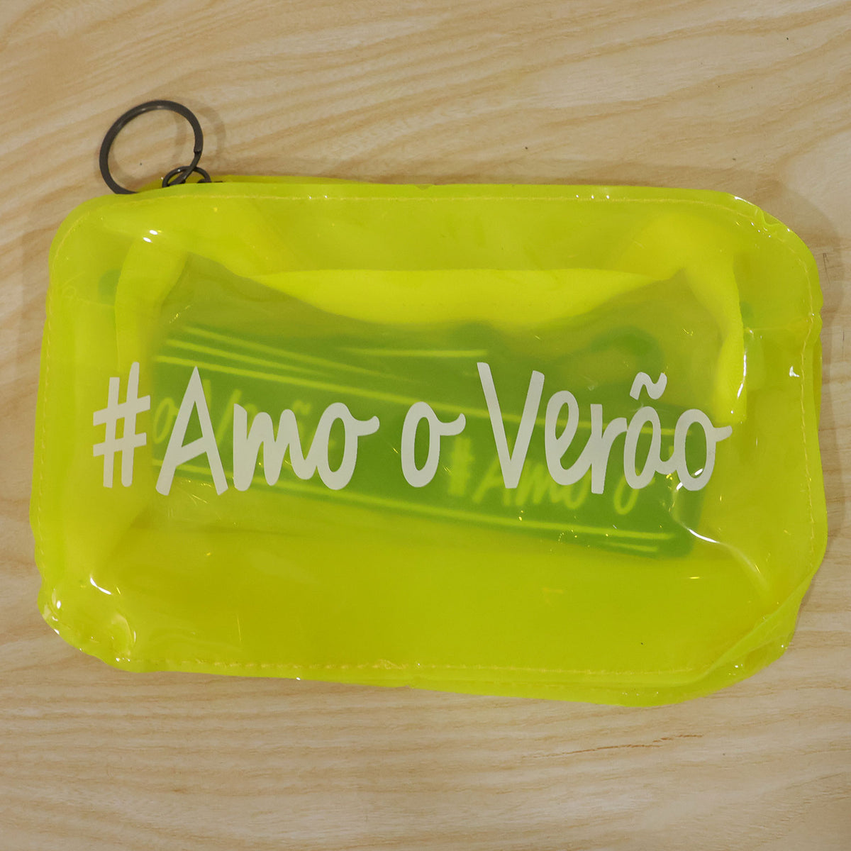 Actual photograph of transparent crossbody bag