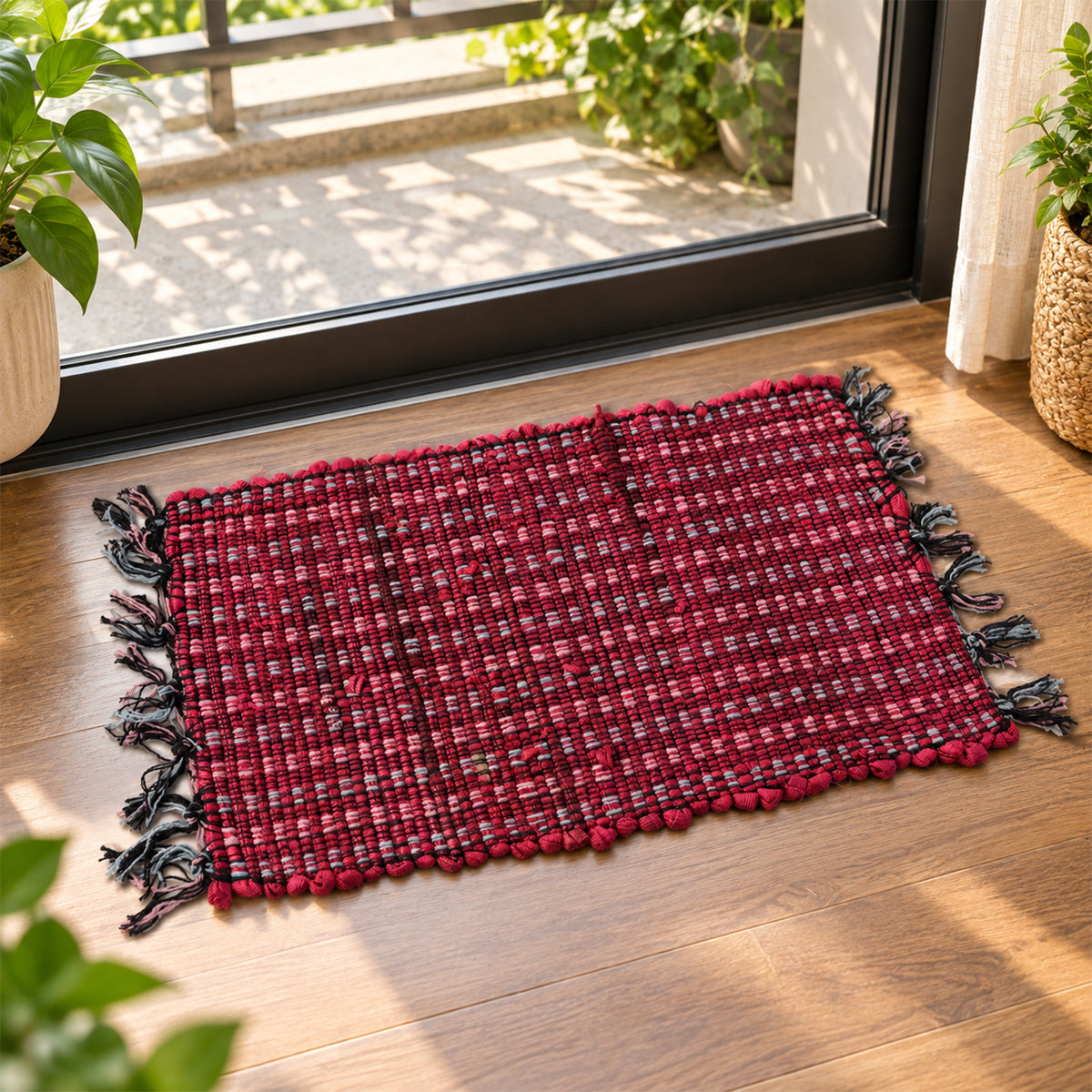Woven decorative floor mat details - Door-Mat-04