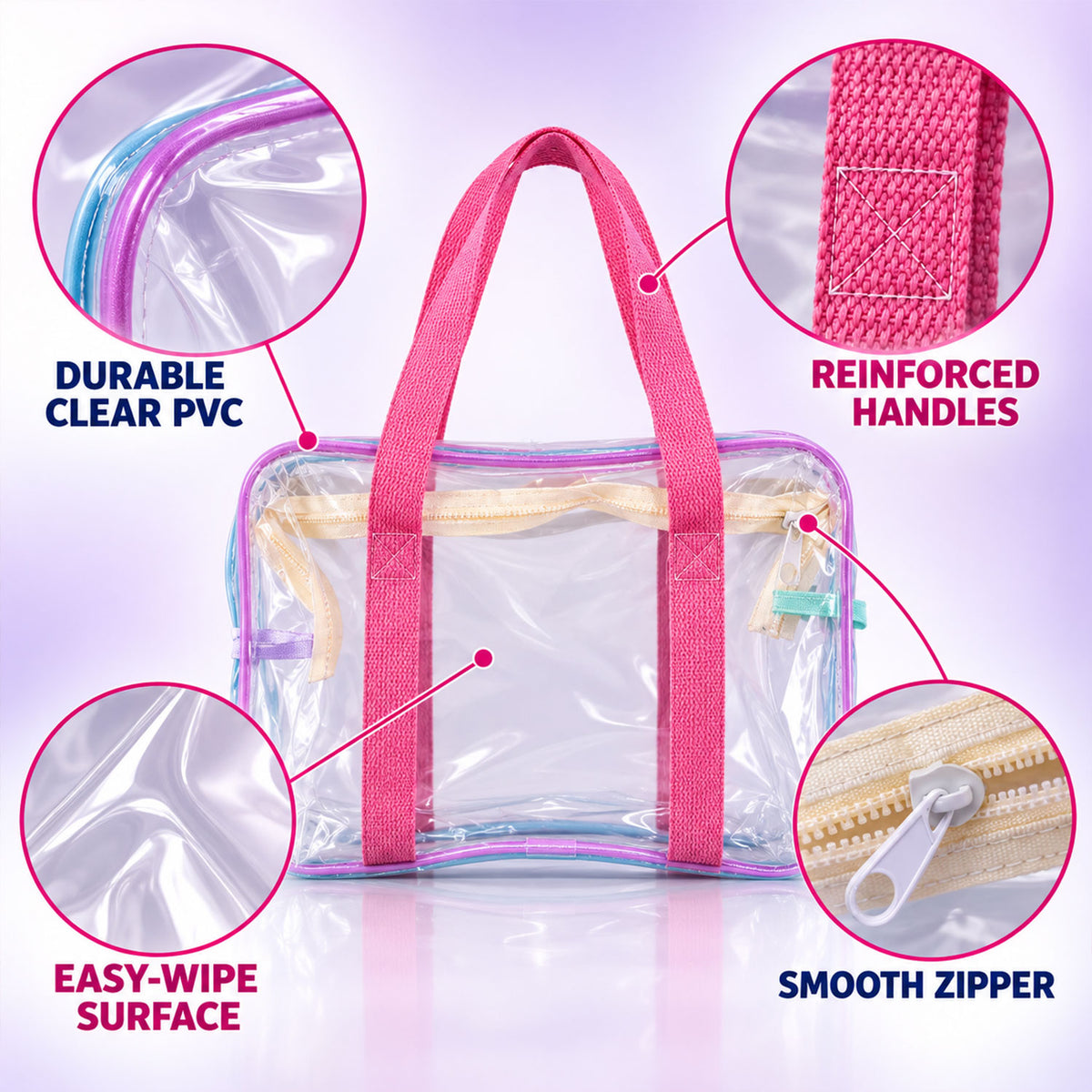 Transparent PVC tote bag details - view 05