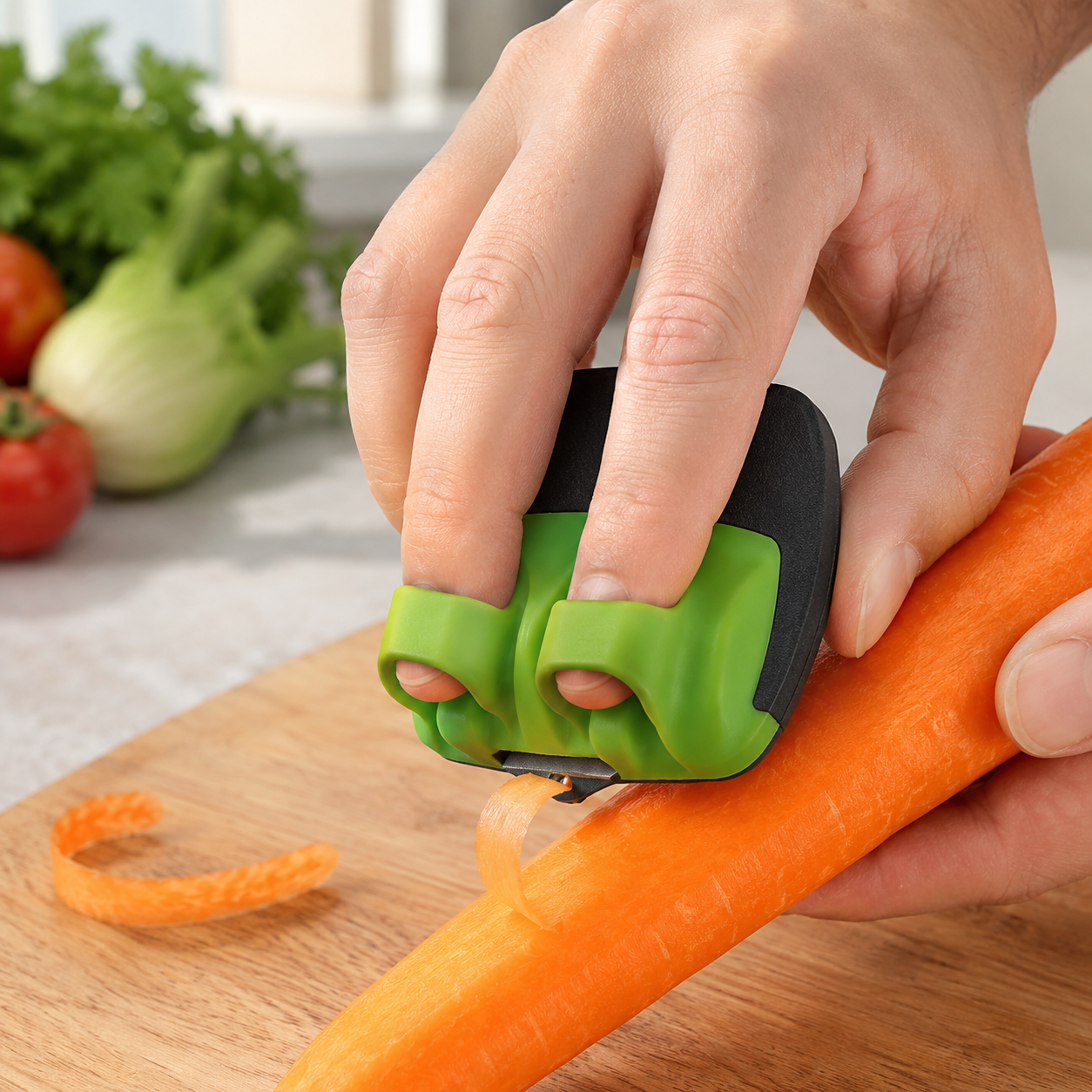 Hand Palm Peeler with Ergonomic Finger Grip for Easy Peeling