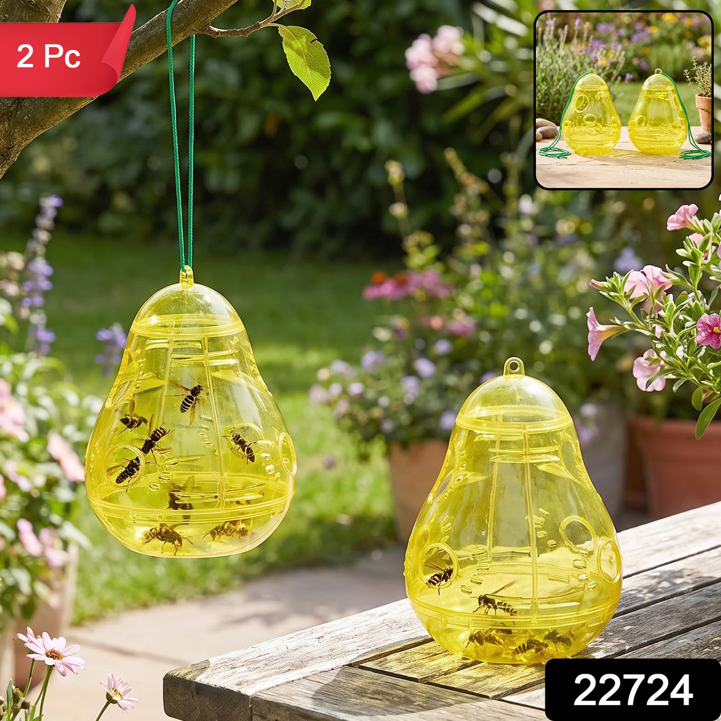 Plastic hanging wasp catcher view 2