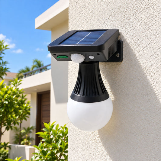 Solar motion sensor wall light with frosted bulb 1