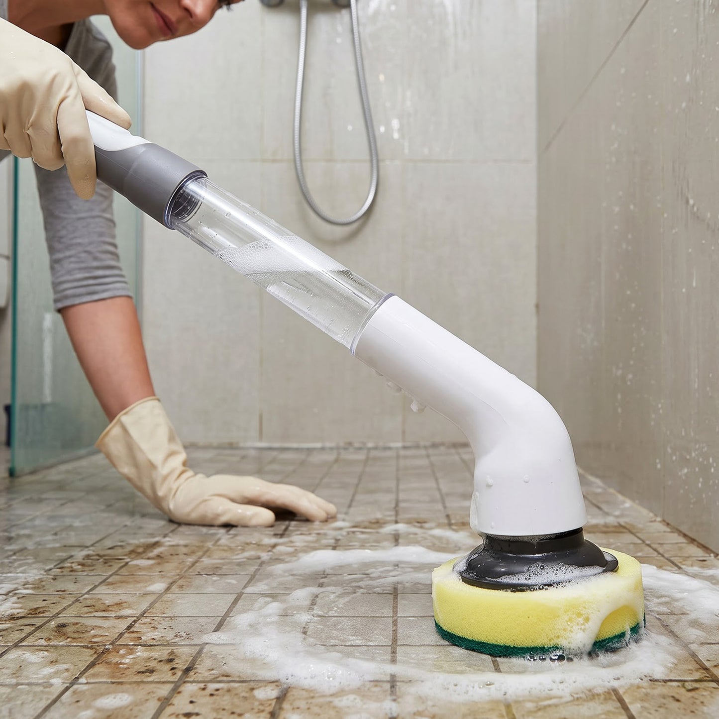 Multipurpose cleaning brush scrubbing bathroom floor