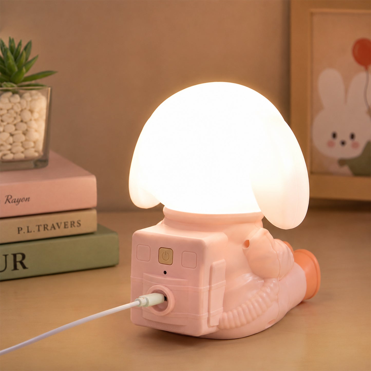 Rabbit LED Night Light with Mobile Phone Stand for Bedroom and Study Table (1 Pc) - image 7
