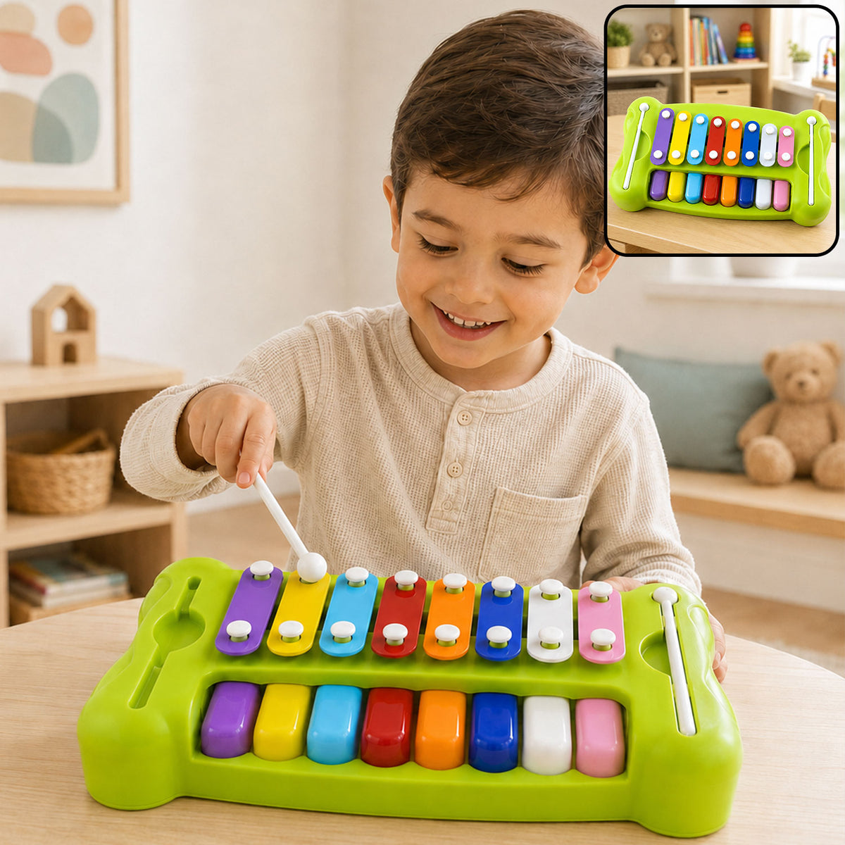 Kids piano xylophone musical toy image 1