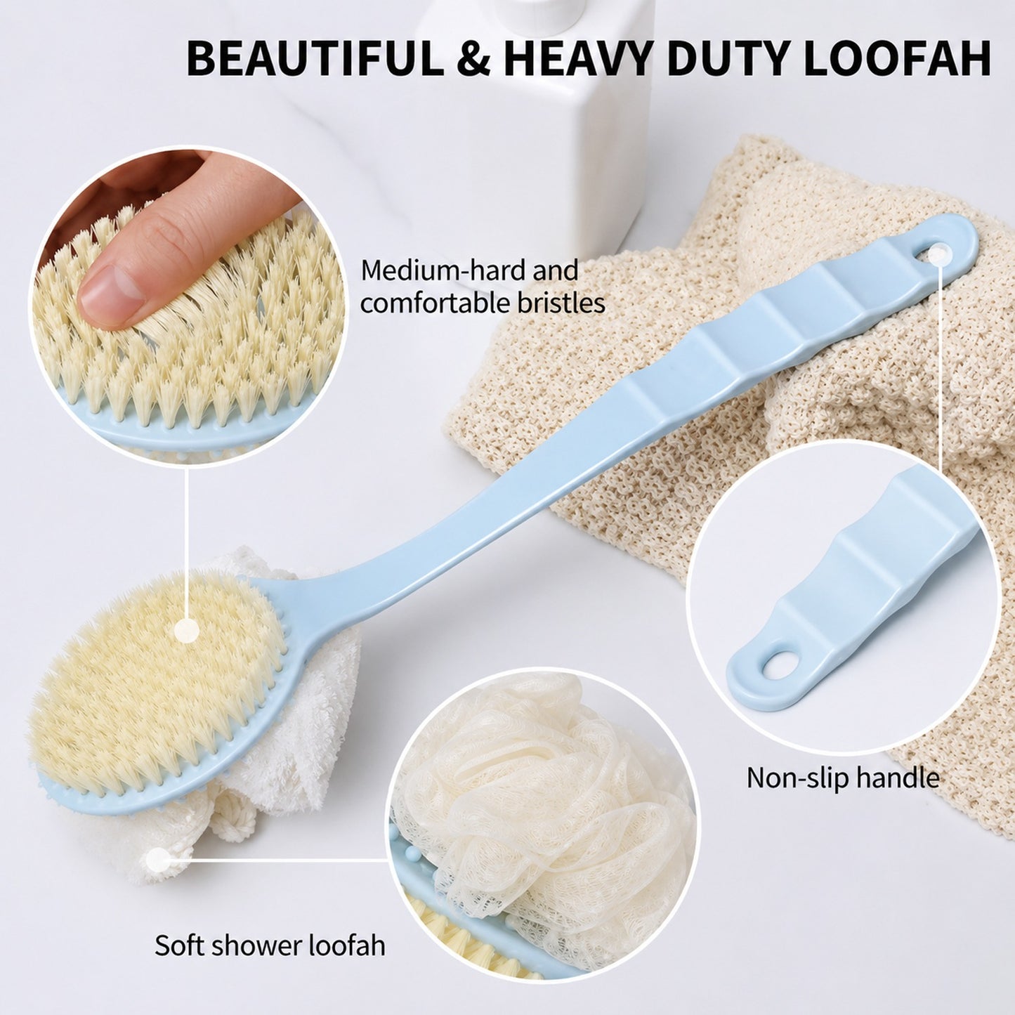 Long handle bath brush sku