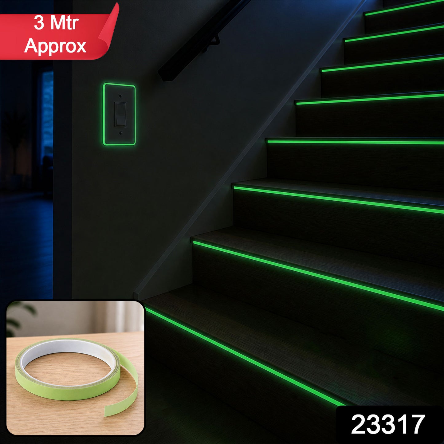 Glow in the dark fluorescent tape with product code 23317