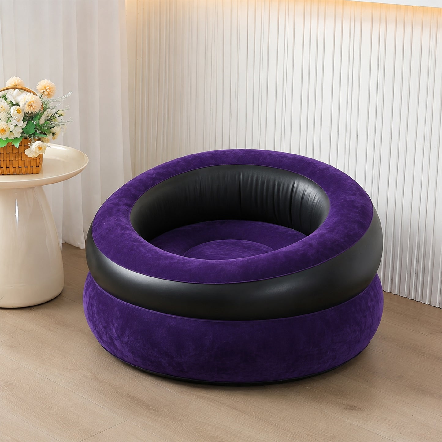 Inflatable Sofa Bed Chair with Foot Pump for Indoor and Outdoor Relaxation (1 Pc) - image 4