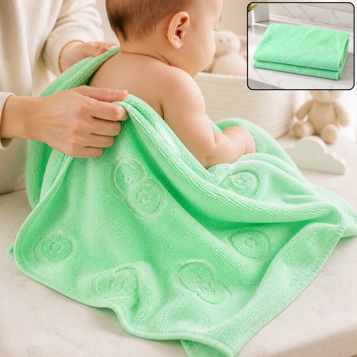 Soft microfiber bath towel lifestyle use