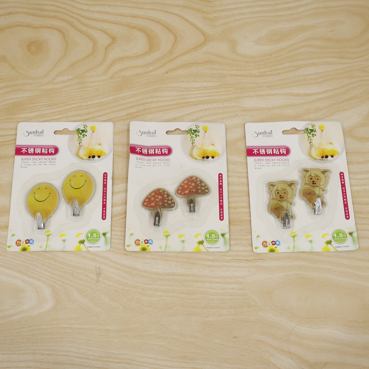 Cartoon adhesive wall hooks live card packing photo