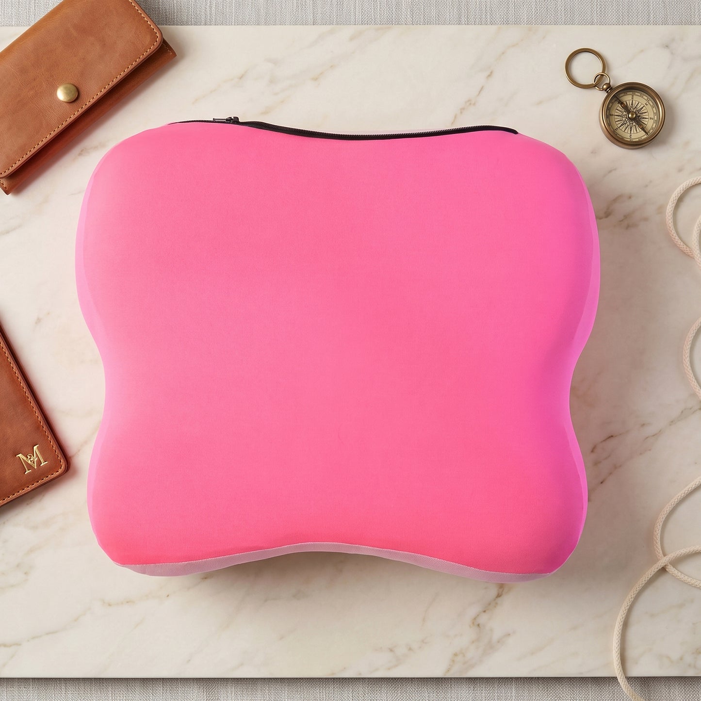 Memory foam comfort cushion flat lay