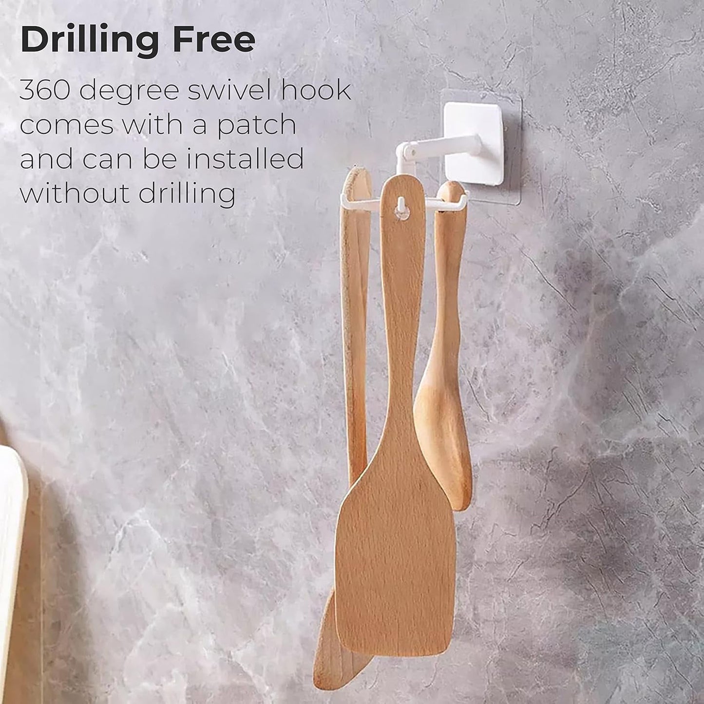 Transparent Self Adhesive Wall Hook Holder Punch Free for Kitchen Bathroom (1 Pc)