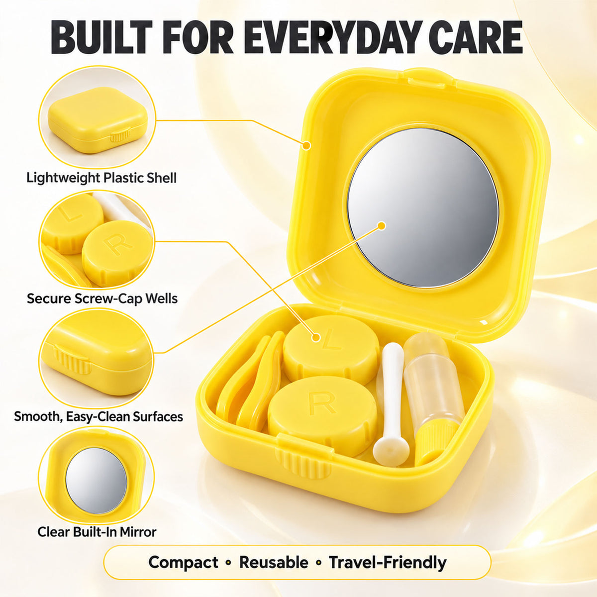 Contact lens case kit with mirror 02