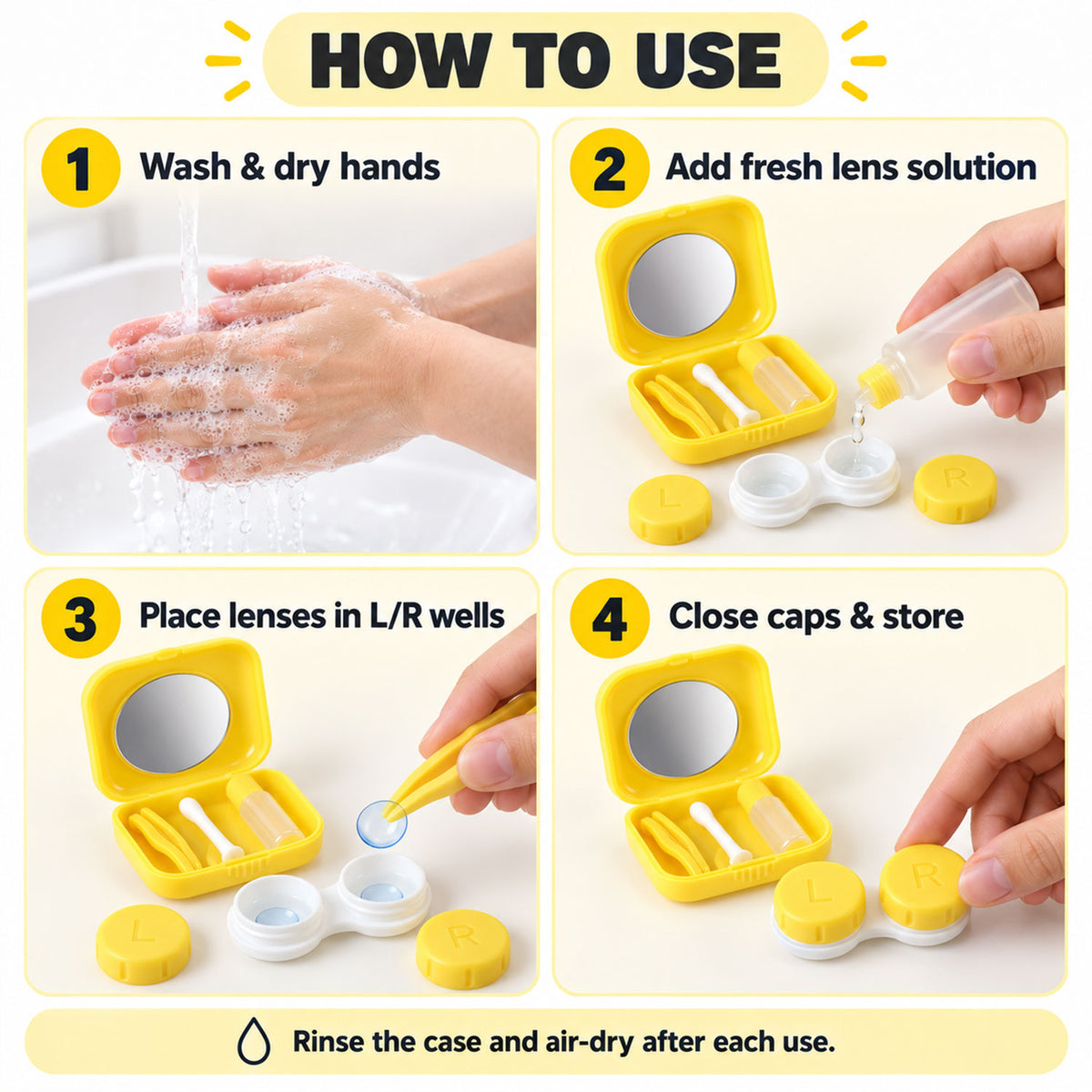 Contact lens case kit with mirror 04