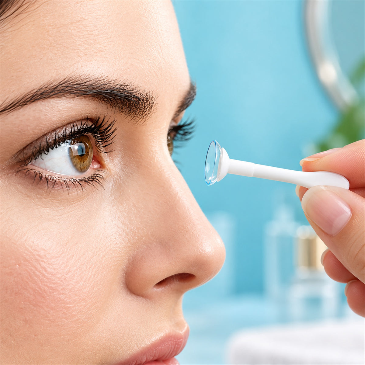 Compact contact lens case with tweezers and applicator 03