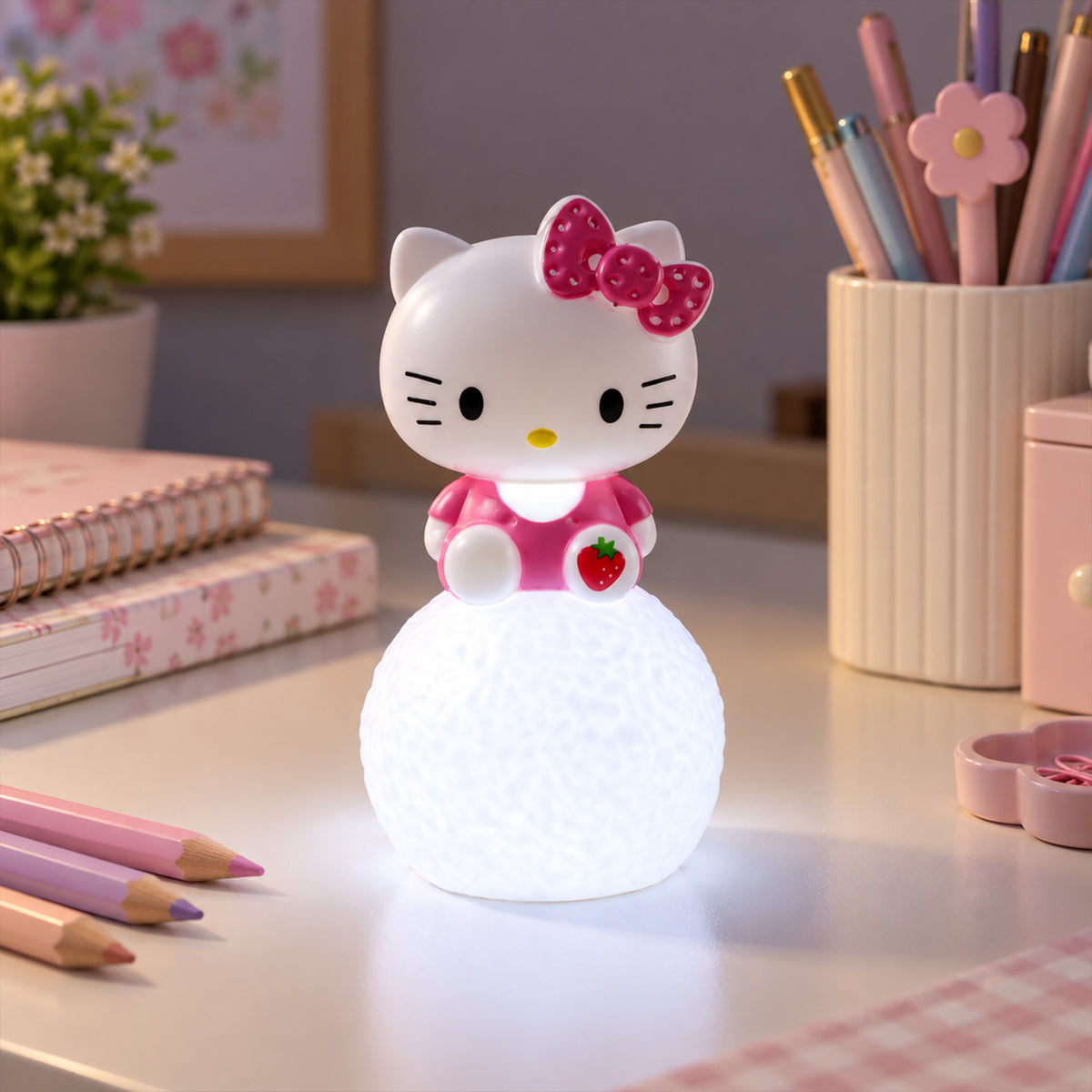 Cartoon cat LED night light - illuminated desk display