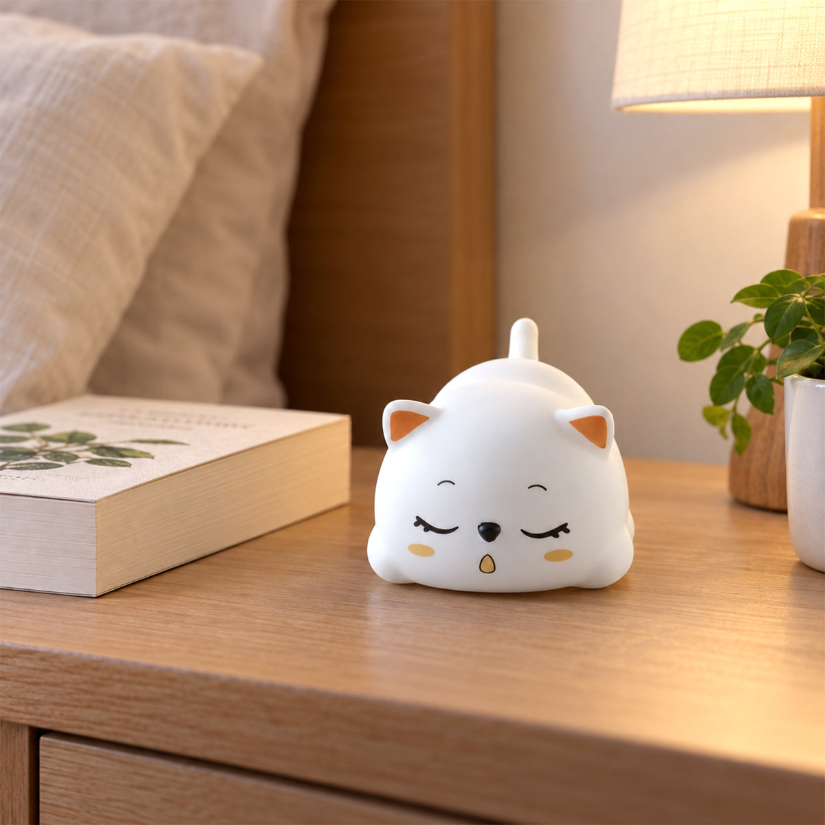 Cat lamp switched off on a table