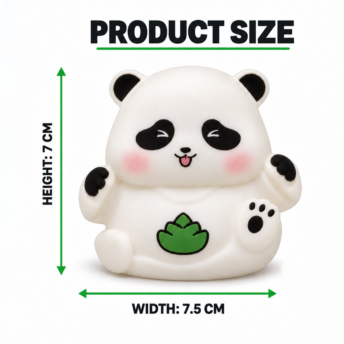 Panda lamp dimensions height 7 cm and width 7.5 cm